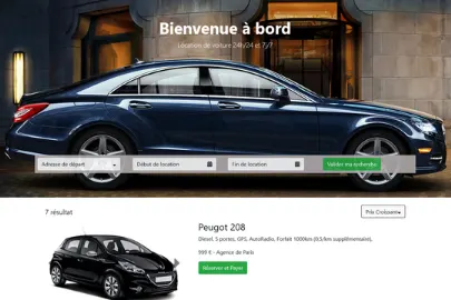 screen shot of rentAcar website